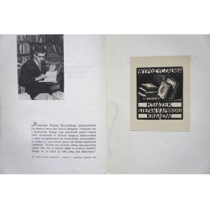 Pamięci STEFANA KAMIŃSKIEGO księgarza i wydawcy, ekslibrisy S. Jakubowski, A. Młodzianowski tłoczono z oryginalnych klocków, Kraków 1975 r., nakład 150 egz. + 77 w okładce z papieru czerpanego ze znakiem wyd S. Kamińskiego