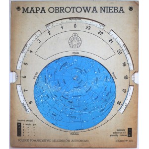 CARTE CÉLESTE ROTATIVE – Société polonaise des amateurs d'astronomie, Cracovie, 1971.