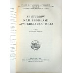 KORECKI Eugenjusz, Ze studjów nad Źródłami Zwierciadła Reja, Kraków 1928 r., egzemplarz nierozcięty