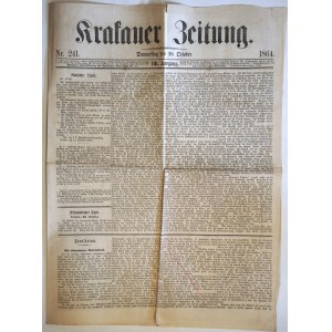 KRAKAUER ZEITUNG nr 241. Dennerstag den 20 October, VIII Jahrgang, ze znaczkiem i pieczątką opłaty, Czwartek, 20 października, Galicja, Kraków 1864 r.