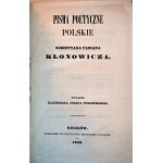 KLONOWICZ, Sebastyan Fabian, Polish Poetic Writings; ZBYLITOWSCY, Andrzej and Piotr, Selected Poems, Kraków 1858, 1860—two books bound together