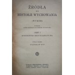 KOT, Stanisław, Sources for the History of Education (selection), Volumes I and II—complete edition, Warsaw, 1929. Good condition