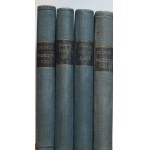 ŻUŁAWSKI, Jerzy, *Poems*, Volumes 1–4. Published in 1908 by H. Altenberg’s bookstore in Lviv; printed at the National Printing House in Kraków. Cloth binding, gilt edges. Provenance stamps: T. E. Radzikowski