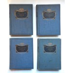 ŻUŁAWSKI, Jerzy, *Poems*, Volumes 1–4. Published in 1908 by H. Altenberg’s bookstore in Lviv; printed at the National Printing House in Kraków. Cloth binding, gilt edges. Provenance stamps: T. E. Radzikowski