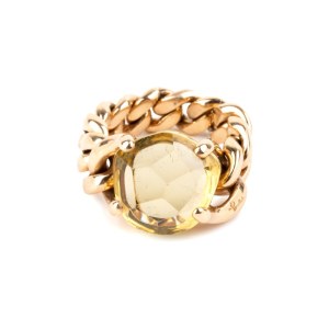 POMELLATO, Citrine quartz gold ring