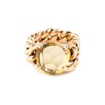 POMELLATO, Citrine quartz gold ring