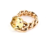 POMELLATO, Citrine quartz gold ring