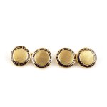 BULGARI, Gold enamel pair of cufflinks