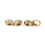 BULGARI, Gold enamel pair of cufflinks