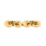 BULGARI, Gold enamel pair of cufflinks