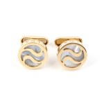 BULGARI, A pair of gold and mother-of-pearl cufflinks