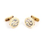 BULGARI, A pair of gold and mother-of-pearl cufflinks
