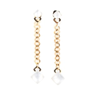 VHERNIER, A pair of chalcedony gold drop pair of earrings