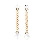 VHERNIER, A pair of chalcedony gold drop pair of earrings