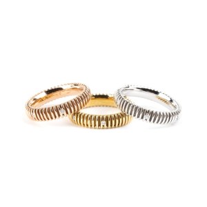 SALVINI, Three gold rings set with diamonds