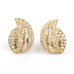 FILIPPO MORONI, Yellow gold earrings with brilliant-cut diamonds
