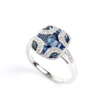 BRANAR PARIS, Sapphire diamond platinum ring