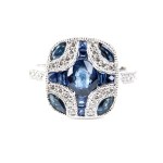 BRANAR PARIS, Sapphire diamond platinum ring