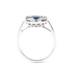 BRANAR PARIS, Art Deco-style platinum ring with sapphires and diamonds