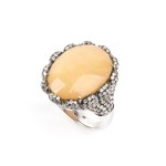 BRANAR PARIS, White opal diamond gold ring