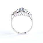 BRANAR PARIS, Diamond onyx Déco style platinum ring