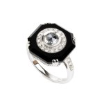 BRANAR PARIS, Diamond onyx Déco style gold ring