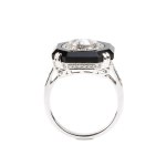 BRANAR PARIS, Diamond onyx Déco style gold ring
