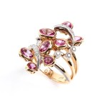 BRANAR PARIS, Pink sapphire diamond gold ring