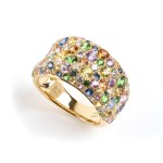 BRANAR PARIS, Colored stones gold band ring