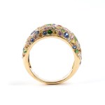 BRANAR PARIS, Colored stones gold band ring