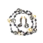 ISABELLA ASTENGO, Pearl silver necklace and pair of earrings