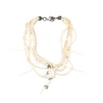 ISABELLA ASTENGO, White coral pearl silver necklace