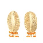 ISABELLA ASTENGO, Gilded silver carnelian drop earrings