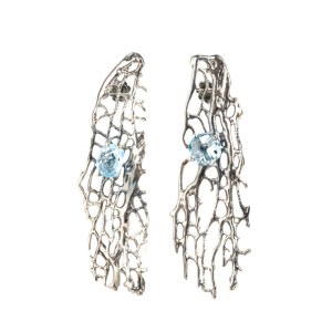 ISABELLA ASTENGO, Blue topaz silver drop pair of earrings