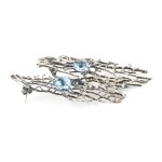 ISABELLA ASTENGO, Blue topaz silver drop pair of earrings