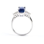 Blue sapphire diamond gold ring