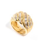 Gold and diamond band ring