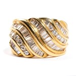 Gold and diamond band ring