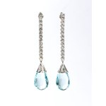 Aquamarine diamond gold earrings