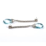 Aquamarine diamond gold earrings