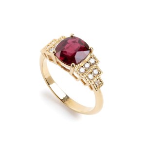 Ruby diamond gold ring