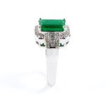 Emerald diamond gold ring