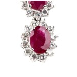 Ruby diamond gold drop pair of earrings