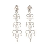 Diamond gold drop pair of earrings