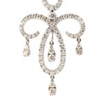 Diamond gold drop pair of earrings