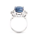 Blue sapphire diamond gold ring