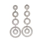 A pair of gold and diamond drop earrings