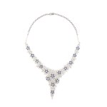 Sapphire diamond gold necklace
