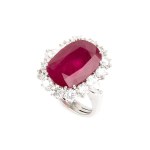Burma ruby diamond gold ring