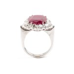 Burma ruby diamond gold ring
